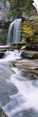 Stream flowing below a waterfall, Eagle Cliff Falls, Montour Falls, Havana Glen, New York State
