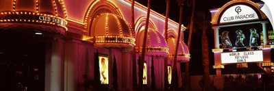 Strip club lit up at night Las Vegas Nevada