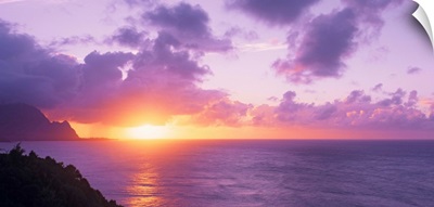 Sunset at Hanalei Bay Kauai HI