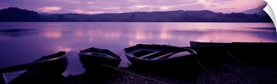 Sunset Fishing Boats Loch Awe Scotland