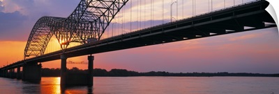 Sunset Hernandez DeSoto Bridge & Mississippi River Memphis TN
