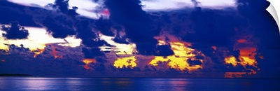 Sunset Moorea Island Tahiti Polynesia