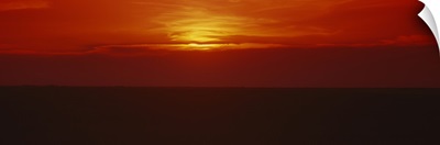 Sunset over a grain field, Carson County, Texas Panhandle, Texas