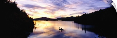 Sunset over a lake, Saranac Lake, Adirondack Mountains, New York State