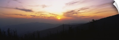 Sunset over a mountain range, Clingmans Dome, Great Smoky Mountains National Park, Tennessee