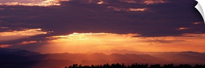 Sunset over Rocky Mts from Daniels Park  CO