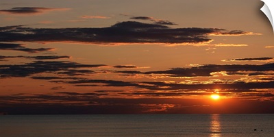 Sunset over the ocean, Jetties Beach, Nantucket, Massachusetts