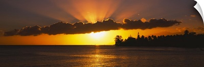 Sunset over the ocean, Tahiti, French Polynesia