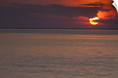 Sunset over the sea, Long Island Sound, Orient Point, Long Island, New York State