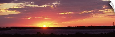 Sunset over the sea, Smyrna Dunes Park, New Smyrna Beach, Volusia County, Florida