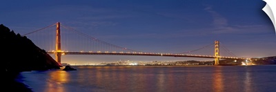 Suspension bridge at dusk Golden Gate Bridge San Francisco California
