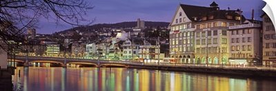 Switzerland, Zurich, River Limmat, view of buildings along a river