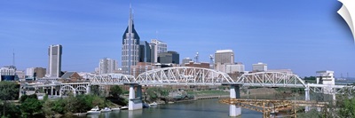 Tennessee, Nashville, Cumberland River, Pedestrian bridge crossing the river