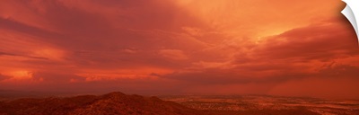 Thunderstorm at Sunset South Mountain Park  Phoenix  AZ