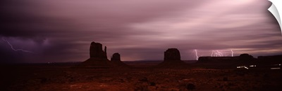 Thunderstorm over a landscape, Monument Valley, San Juan County, Utah,