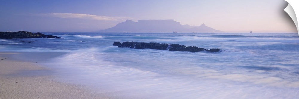 Tide on the beach, Table Mountain, South Africa