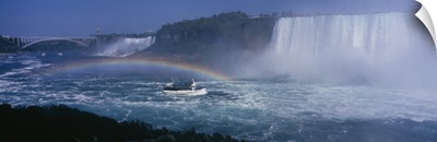 Tourboat near waterfalls, Niagara Falls, Ontario, Canada