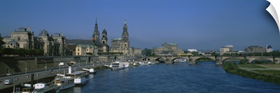 Tourboats in a river, Elbe River, Dresden, Germany