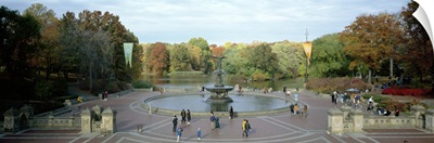 Tourists in a park Bethesda Fountain Central Park Manhattan New York City New York State