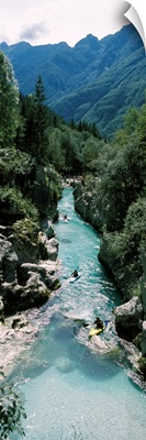 Tourists kayaking in a river, Soca River, Soca Valley, Slovenia