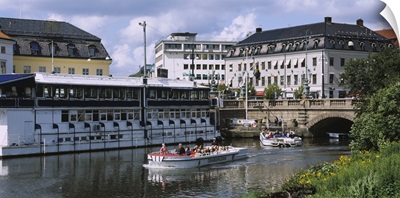 Tourists on boats in a river, Vall Graven Channel, Gothenburg, Sweden