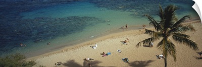 Tourists on the beach, Maui, Maui County, Hawaii