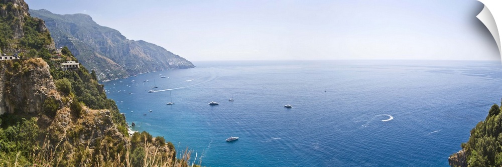 Town at the coast Positano Amalfi Coast Salerno Campania Italy