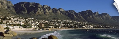 Town at the coast with a mountain range in the background, Twelve Apostle, Camps Bay, Cape Town, Western Cape Province, Republic of South Africa