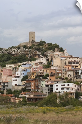 Town on a hill, Posada, Golfo di Orosei, Sardinia, Italy