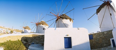 Traditional windmill in a village, Mykonos, Greece