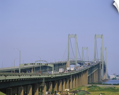 Traffic on a bridge, Delaware Memorial Bridge, Delaware River, Delaware