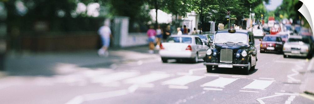 Traffic on a road, Abbey Road, London, England