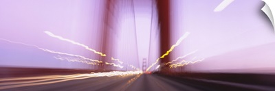 Traffic on a suspension bridge, Golden Gate Bridge, San Francisco, California