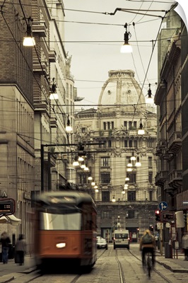 Tram on a Street, Milan, Italy