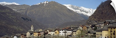 Village in a valley, Blenio Valley, Ticino, Switzerland