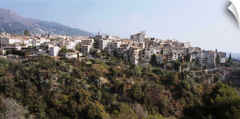 Village on a hill, Tourettes-Sur-Loup, Alpes-Maritimes, Provence-Alpes-Cote d'Azur, France