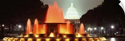 Washington DC, fountain, night