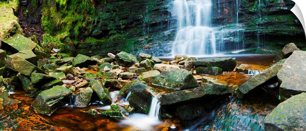 Waterfall at Middle Black Clough, Derbyshire, England