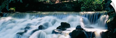 Waterfall in a forest, Aberfeldy Birks, Perthshire, Scotland
