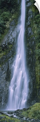 Waterfall in a forest, South Island, New Zealand