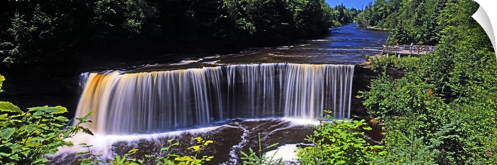 Waterfall in a forest, Tahquamenon Falls, Tahquamenon River, Michigan