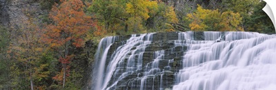 Waterfall on a mountain, Ithaca Falls, Tompkins County, Ithaca, New York