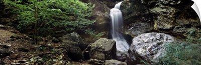 Waterfalls in a forest, Eden Falls, Lost Valley State Park, Ozark National Forest, Ozark Mountains, Arkansas,