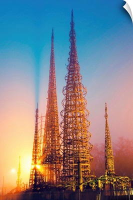 Watts Towers at dusk, Watts, Los Angeles, California