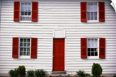 White House with Red Door and Shutters