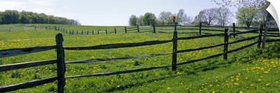 Wooden fence in a farm, Knox Farm State Park, East Aurora, New York State