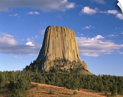 Wyoming, Devil's Tower National Monument, Panoramic view of the national monument