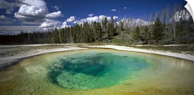 Wyoming, Yellowstone National Park, Beauty pool, Hot spring pool in the landscape