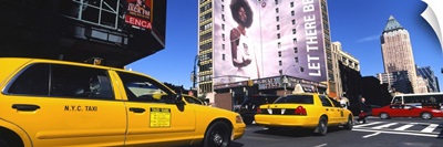 Yellow taxies at the road intersection, Manhattan, New York City, New York State