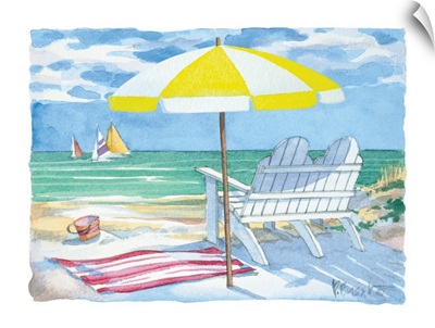 Beach Duet - Yellow Umbrella